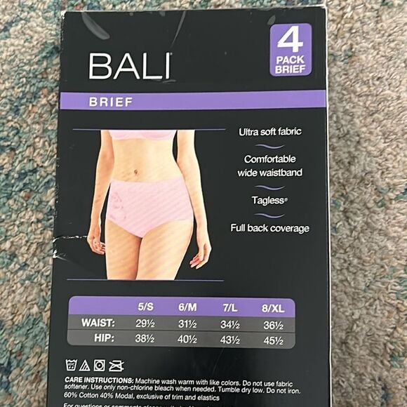 NWT Bali 4 Pack Briefs ~softest panty size Large - Picture 3 of 5